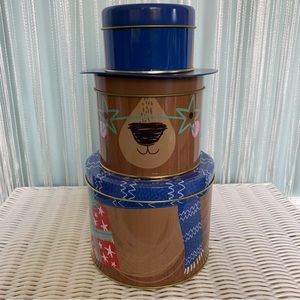 Three Tier Bear Storage Tin Can